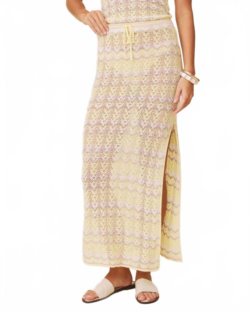 NEW SPLENDID eleni stripe sweater skirt in lemon drop multi